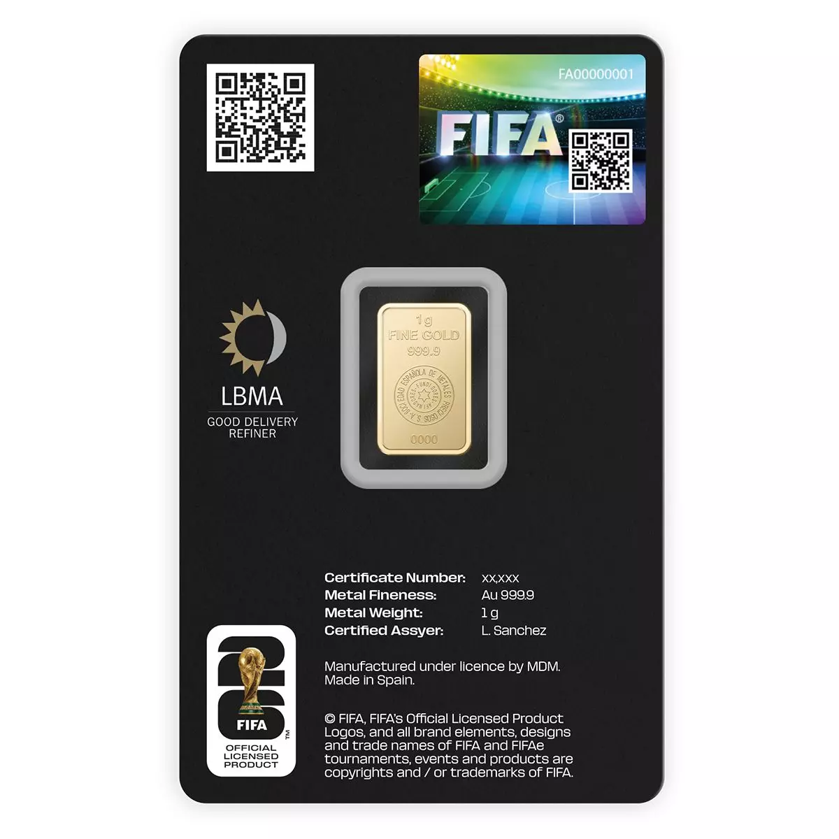 AU 1G REVERSO BLISTER